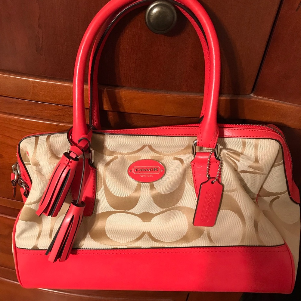 Coach Hangbag Purse Coral